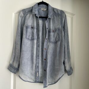 Calvin Klein Jeans Soft Blue Button-Up